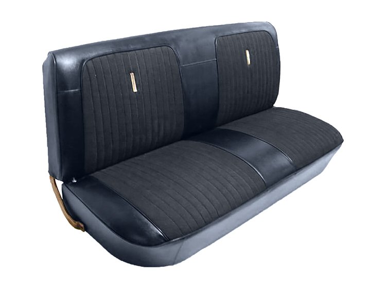 Bench Seat Upholstery for 1967-1972 Ford F-100/F-250/F-350 Standard Cab Truck [Navy Blue Madrid, Dark Blue Encore Velour]