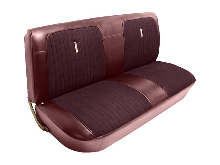 Bench Seat Upholstery for 1967-1972 Ford F-100/F-250/F-350 Standard Cab Truck [Maroon Madrid, Burgundy Encore Velour]
