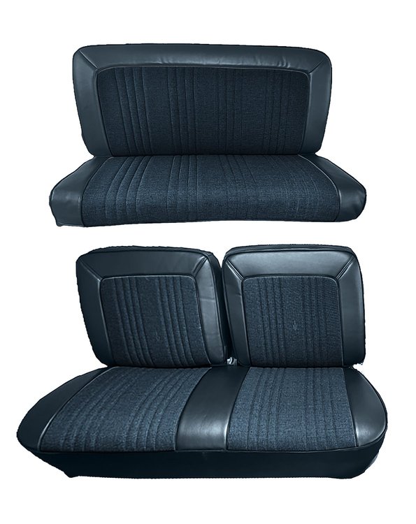 Front and Rear Bench Seat Upholstery for 1978-1979 Ford Bronco [Madrid Vinyl, Medium Blue]