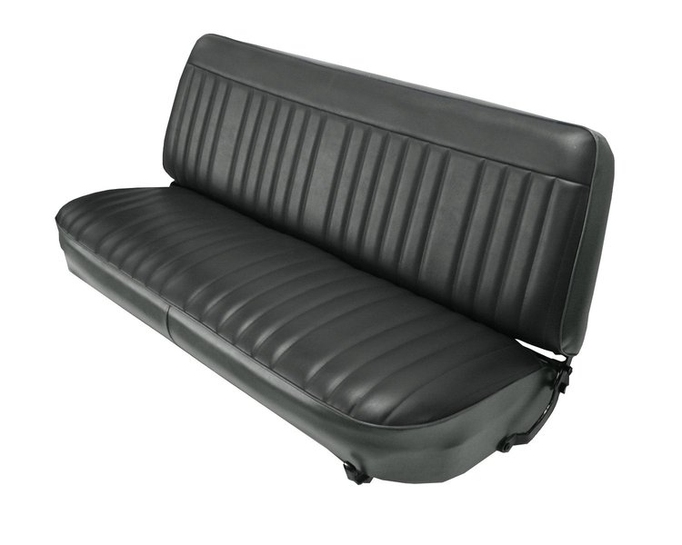 Bench Seat Upholstery Fits Select 1980-1986 Ford F-Series Standard Cab Truck [Charcoal Corinthian Vinyl, Graphite Cloth Insert]