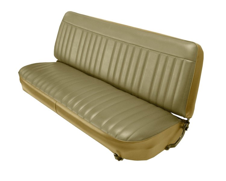Bench Seat Upholstery Fits Select 1980-1986 Ford F-Series Std. Cab Truck [Light Buckskin Oxen Vinyl, Sandstone Encore Velour]