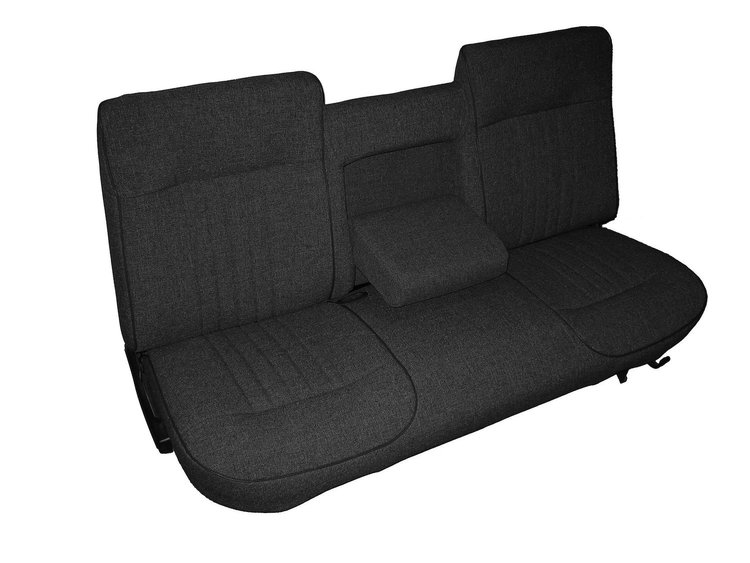 Bench Seat Upholstery for 1987-1991 Ford F-150/F-250/F-350 Standard Cab Truck [w/Center Arm Rest, Black Corinthian]