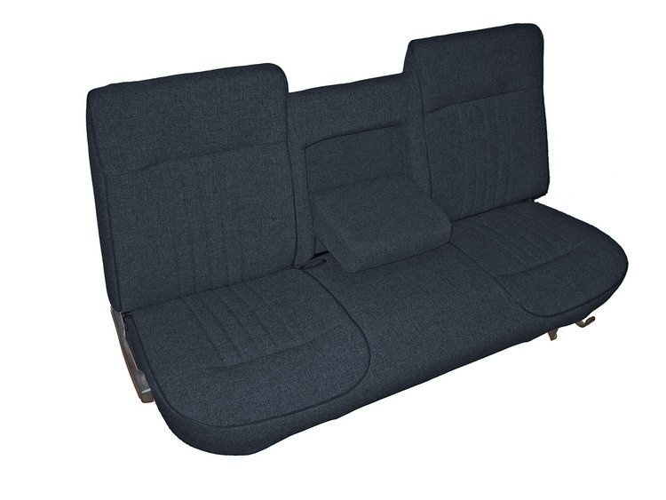 Bench Seat Upholstery for 1987-1991 Ford F-150/F-250/F-350 Standard Cab Truck [w/Center Arm Rest, Dark Blue Corinthian]