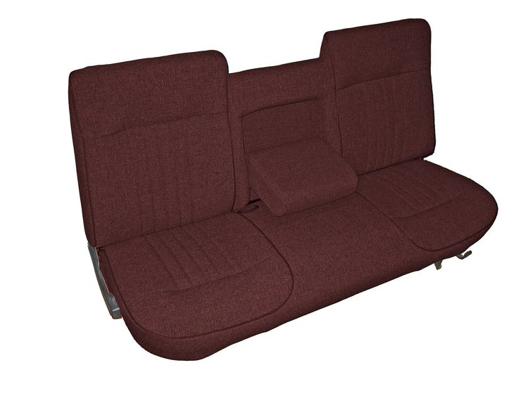 Bench Seat Upholstery for 1987-1991 Ford F-150/F-250/F-350 Standard Cab Truck [w/Center Arm Rest, Maroon Corinthian]