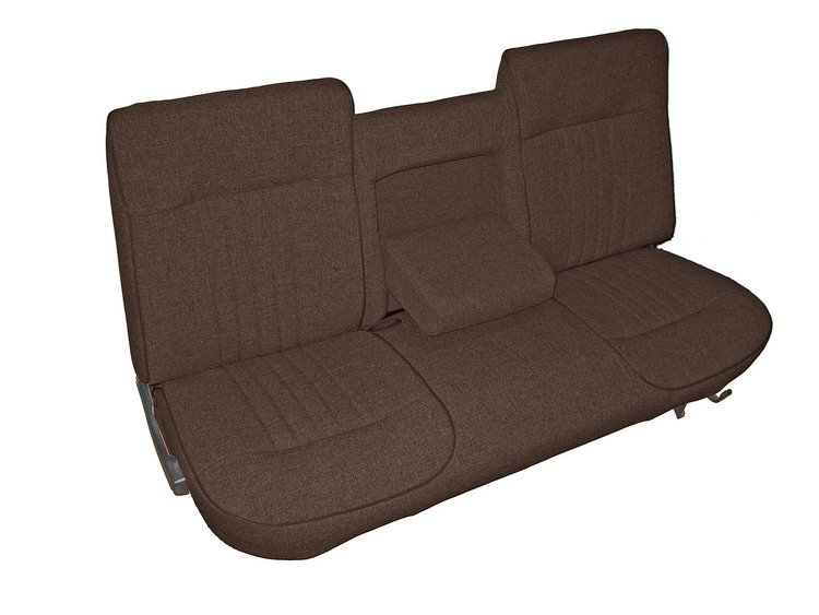 Bench Seat Upholstery for 1987-1991 Ford F-150/F-250/F-350 Standard Cab Truck [w/Center Arm Rest, Ginger/Dark Saddle Corinthian]