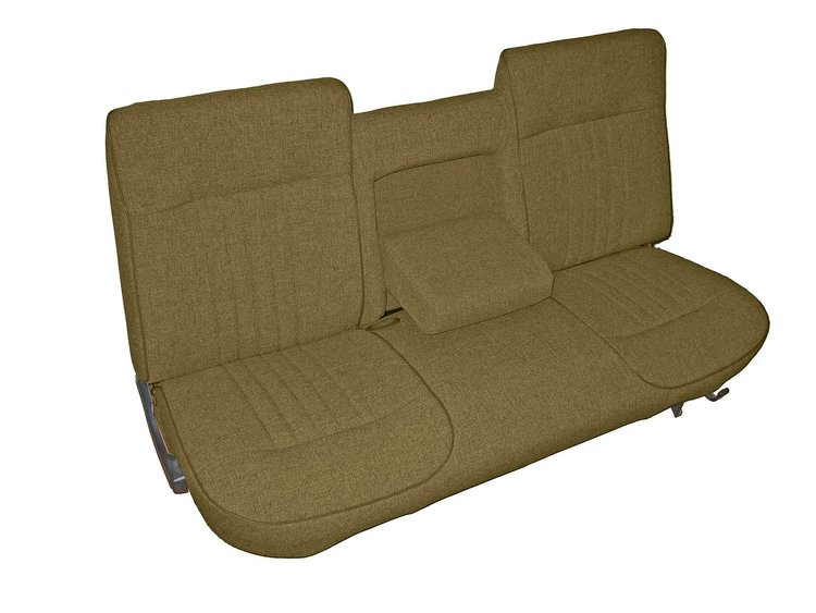 Bench Seat Upholstery for 1987-1991 Ford F-150/F-250/F-350 Standard Cab Truck [w/Center Arm Rest, Sandalwood Corinthian]