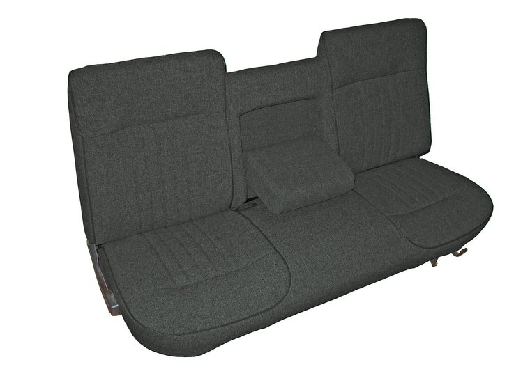 Bench Seat Upholstery for 1987-1991 Ford F-150/F-250/F-350 Standard Cab Truck [w/Center Arm Rest, Charcoal Corinthian]