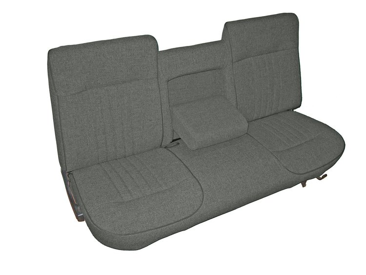 Bench Seat Upholstery for 1987-1991 Ford F-150/F-250/F-350 Standard Cab Truck [w/Center Arm Rest, Gray Corinthian]