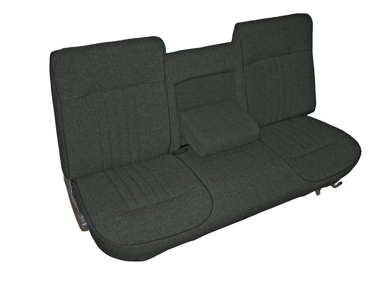 Bench Seat Upholstery for 1987-1991 Ford F-150/F-250/F-350 Standard Cab Truck [w/Center Arm Rest, Charcoal/Graphite]