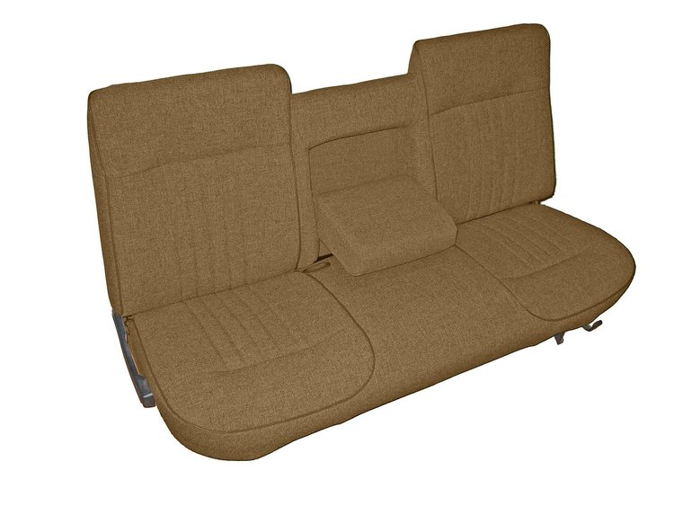 Bench Seat Upholstery for 1987-1991 Ford F-150/F-250/F-350 Standard Cab Truck [w/Center Arm Rest, Light Saddle/Oak]