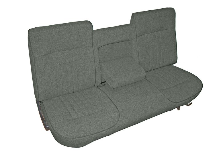 Bench Seat Upholstery for 1987-1991 Ford F-150/F-250/F-350 Standard Cab Truck [w/Center Arm Rest, Light Charcoal/Pewter]