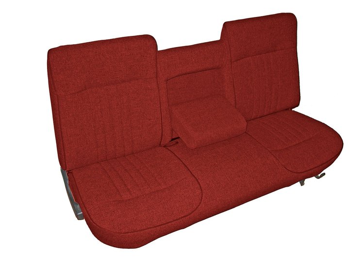 Bench Seat Upholstery for 1987-1991 Ford F-150/F-250/F-350 Standard Cab Truck [w/Center Arm Rest, Red/Cardinal]