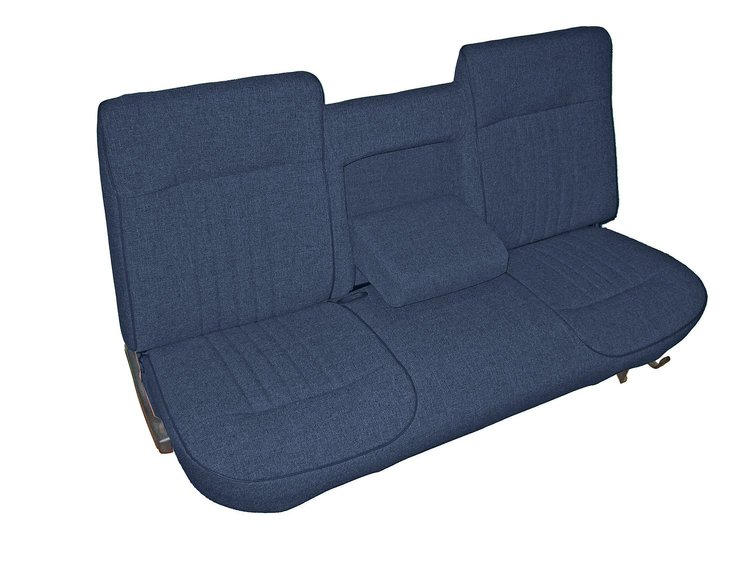 Bench Seat Upholstery for 1987-1991 Ford F-150/F-250/F-350 Standard Cab Truck [w/Center Arm Rest, Medium Blue/Royal]