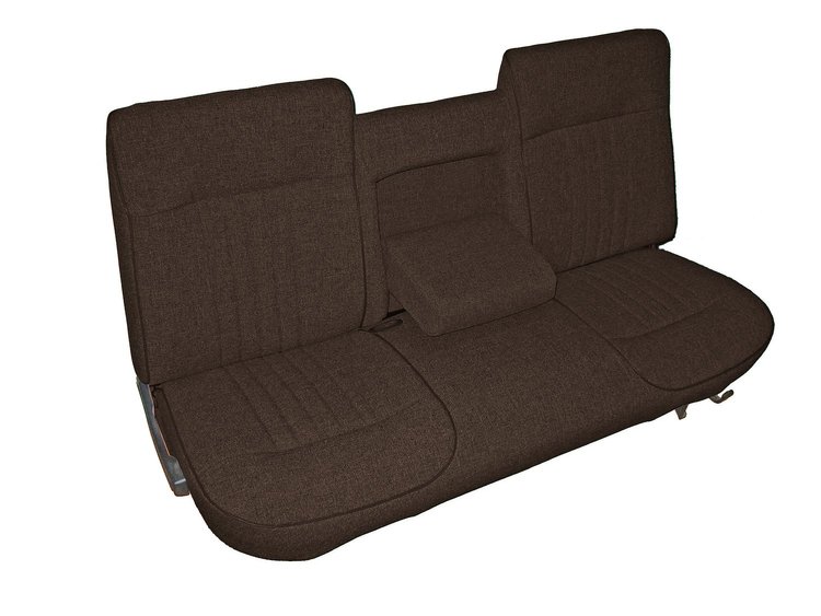 Bench Seat Upholstery for 1987-1991 Ford F-150/F-250/F-350 Standard Cab Truck [w/Center Arm Rest, Dark Brown/Chocolate]