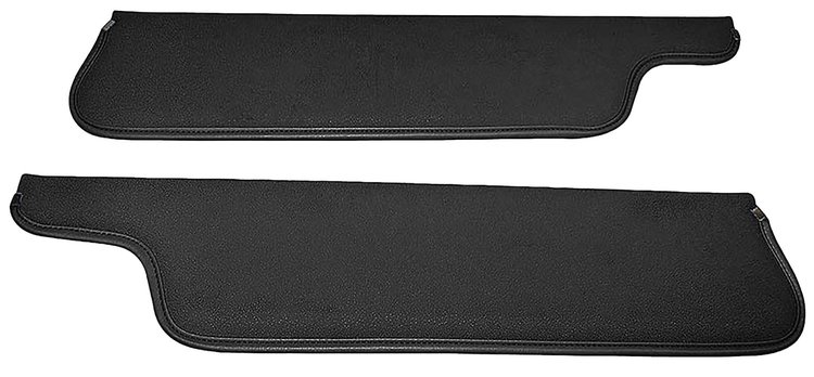 Sun Visors for 1973-1979 Ford F-100, F-250, F-350 Truck, 1978-1979 Ford Bronco [Corinthian Grain Vinyl, Black]