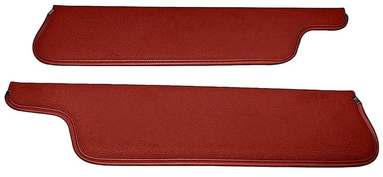 Sun Visors for 1973-1979 Ford F-100, F-250, F-350 Truck, 1978-1979 Ford Bronco [Corinthian Grain Vinyl, Red]