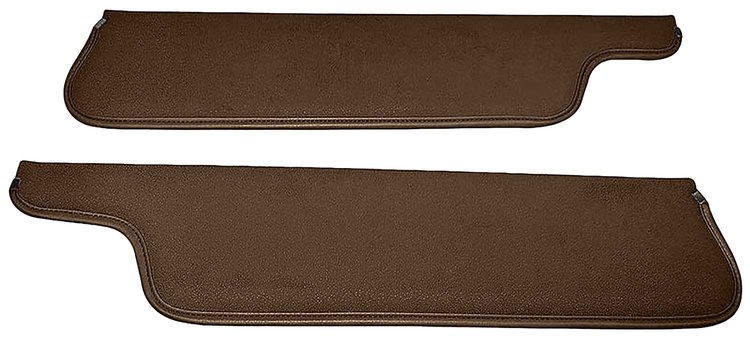Sun Visors for 1973-1979 Ford F-100, F-250, F-350 Truck, 1978-1979 Ford Bronco [Corinthian Grain Vinyl, Ginger/Dark Saddle]