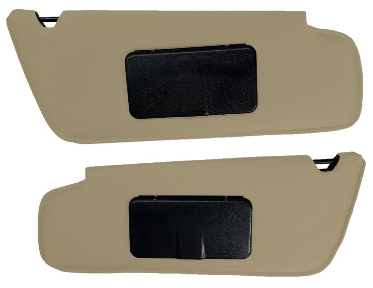 Sun Visors for 1997-1999 Ford F-150, F-250 Standard Cab Truck [Foambacked Cloth, Natural Beige]