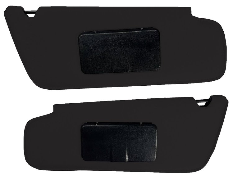 Sun Visors for 1997-1999 Ford F-150, F-250 Standard Cab Truck [Foambacked Cloth, Black]