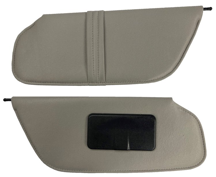 Sun Visors for 1997-1999 Ford F-150, F-250 Standard Cab Truck [Foambacked Cloth, Ox Gray]