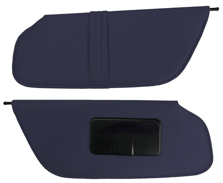 Sun Visors for 1997-1999 Ford F-150, F-250 Standard Cab Truck [Foambacked Cloth, Dark Blue]