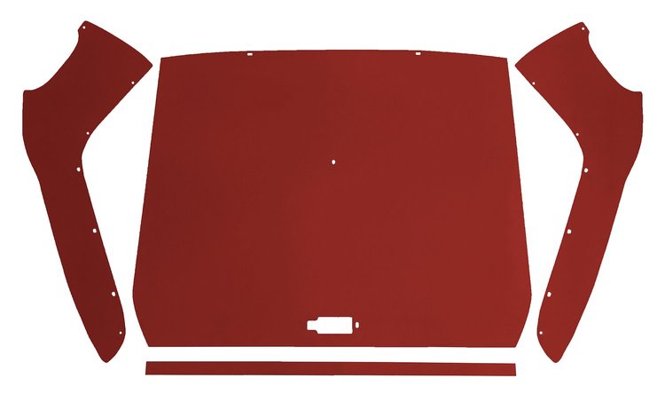 ABS Plastic Headliner for 1957-1960 Ford F-100, F-250, F-350 Standard Cab Truck [Corinthian Grain Vinyl, Red]