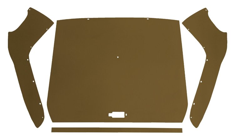 ABS Plastic Headliner for 1957-1960 Ford F-100, F-250, F-350 Standard Cab Truck [Corinthian Grain Vinyl, Ginger/Dark Saddle]
