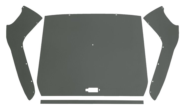ABS Plastic Headliner for 1957-1960 Ford F-100, F-250, F-350 Standard Cab Truck [Corinthian Grain Vinyl, Charcoal]