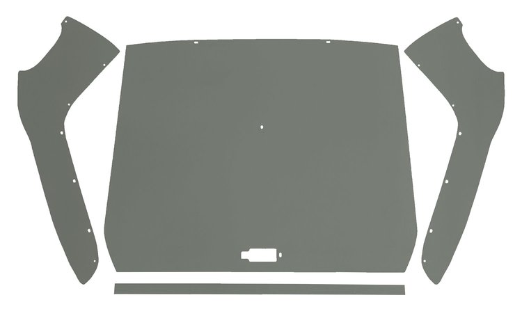 ABS Plastic Headliner for 1957-1960 Ford F-100, F-250, F-350 Standard Cab Truck [Corinthian Grain Vinyl, Gray]