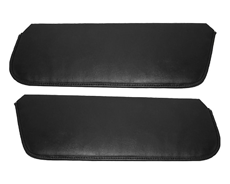 Sun Visors for 1980-1983 Ford F-100, 1980-1986 Ford F-150, F-250 Standard Cab Truck, Bronco [Corinthian Grain Vinyl, Black]
