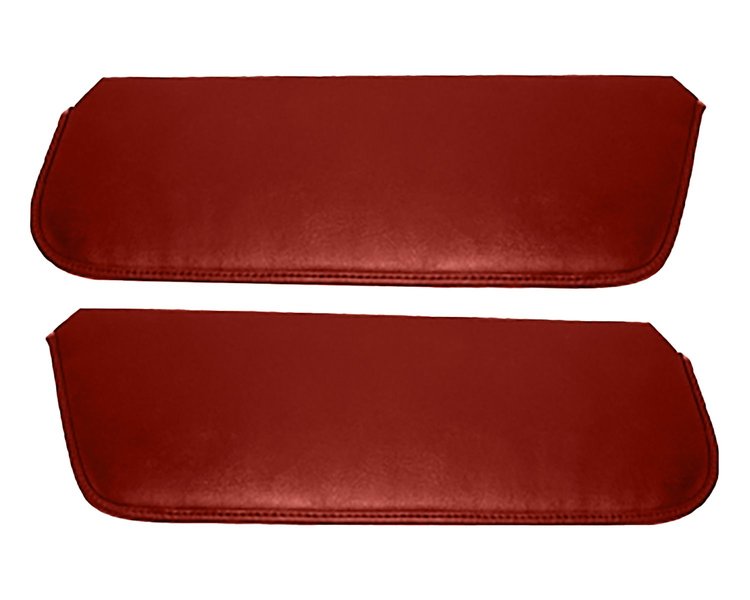 Sun Visors for 1980-1983 Ford F-100, 1980-1986 Ford F-150, F-250 Standard Cab Truck, Bronco [Sierra Grain Vinyl, Red]
