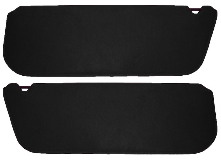 Sun Visors for 1987-1996 Ford F-150, F-250 Truck, Bronco [Without Mirrors, Foambacked Cloth, Black]