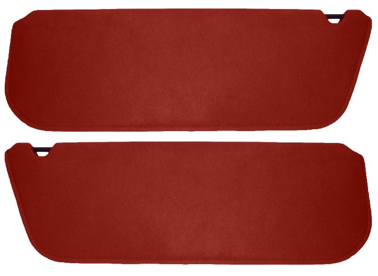 Sun Visors for 1987-1996 Ford F-150, F-250 Truck, Bronco [Without Mirrors, Foambacked Cloth, Red]
