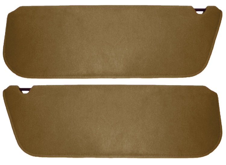 Sun Visors for 1987-1996 Ford F-150, F-250 Truck, Bronco [Without Mirrors, Foambacked Cloth, Saddle]