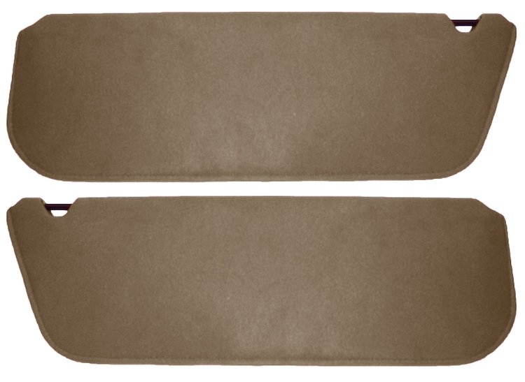 Sun Visors for 1987-1996 Ford F-150, F-250 Truck, Bronco [Without Mirrors, Foambacked Cloth, Medium Beige]