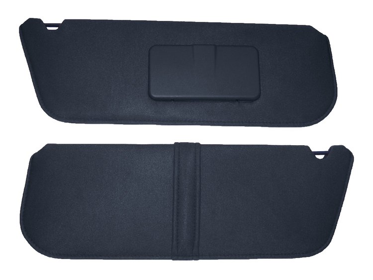 Sun Visors for 1987-1996 Ford F-150, F-250 Truck, Bronco [Right/Passenger Side Mirror, Foambacked Cloth, Navy]