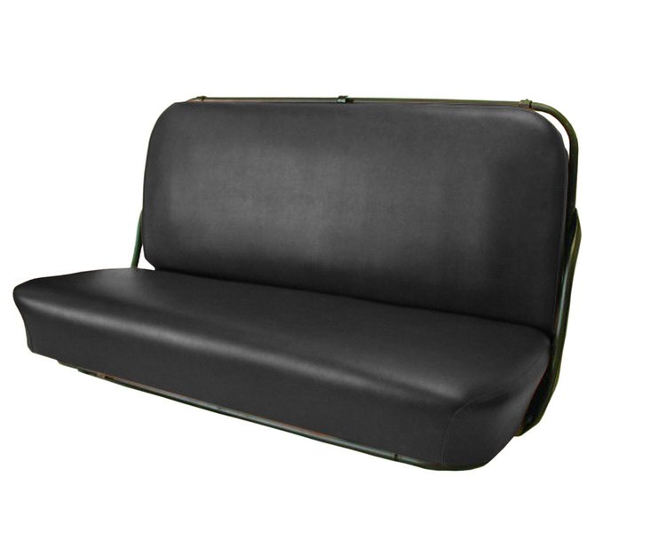 Front Bench Seat Upholstery for 1947-1955 (1st Series) Chevrolet/GMC Standard Cab Truck [Smooth, Without Pleats, Black]