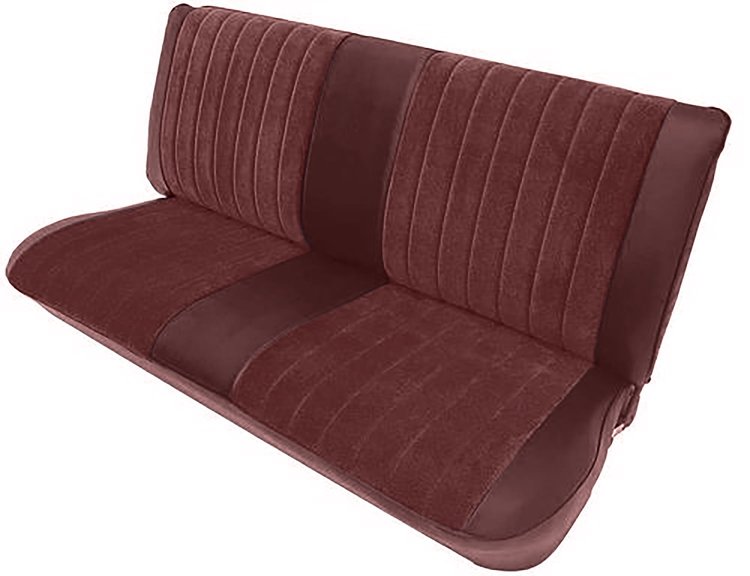 Front Bench Seat Upholstery for 1973-1980 Chevrolet/GMC Standard/Crew Cab Truck [Folding Backrest, Maroon/Burgundy]
