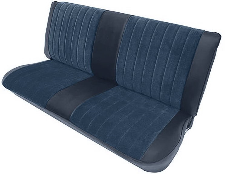 Front Bench Seat Upholstery for 1973-1980 Chevrolet/GMC Standard/Crew Cab Truck [Folding Backrest, Navy Blue/Blue]