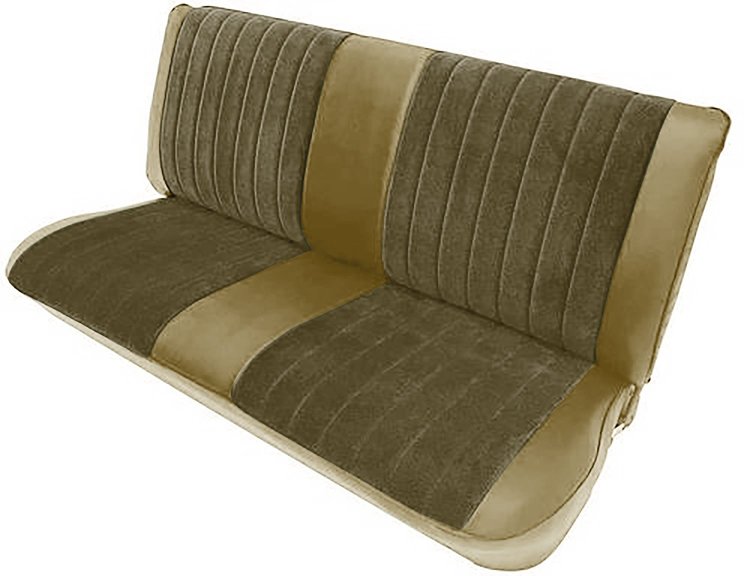 Front Bench Seat Upholstery for 1973-1980 Chevrolet/GMC Standard/Crew Cab Truck [Folding Backrest, Palomino/Sandstone]