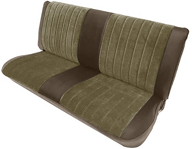 Front Bench Seat Upholstery for 1973-1980 Chevrolet/GMC Standard/Crew Cab Truck [Folding Backrest, Dark Saddle/Palomino]
