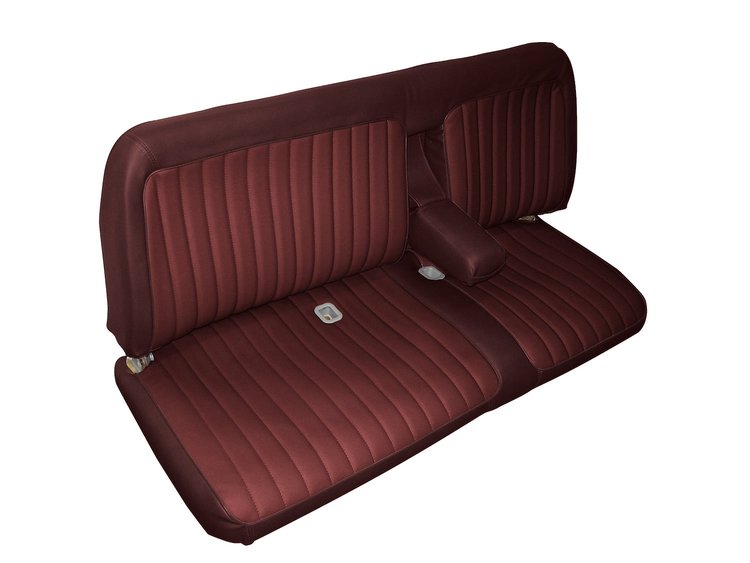Front Bench Seat Upholstery for 1988-1995 Chevrolet/GMC Standard Cab Truck [Center Arm Rest/No Headrest, Brick/Burgundy]