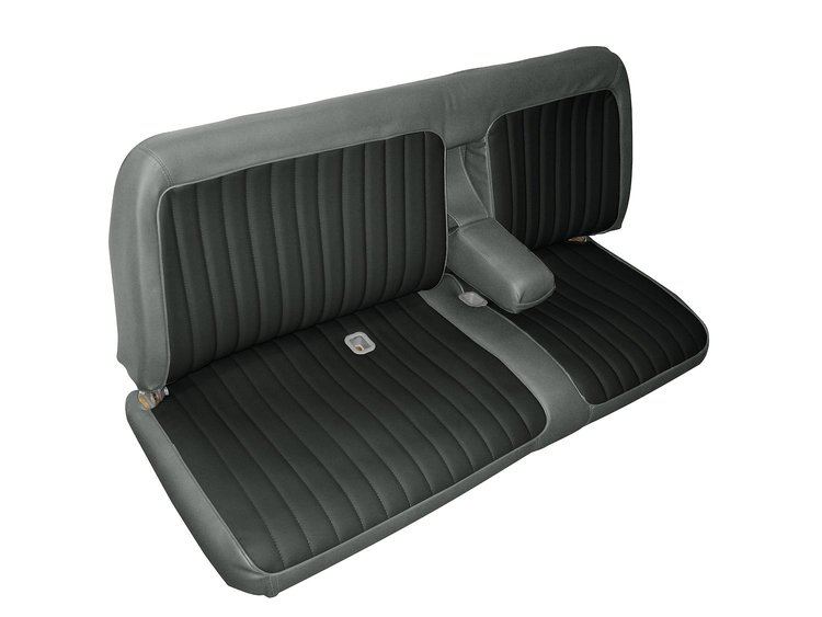 Front Bench Seat Upholstery for 1988-1995 Chevrolet/GMC Standard Cab Truck [Center Arm Rest/No Headrest, Charcoal/Lt. Charcoal]
