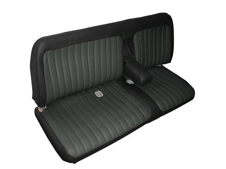 Front Bench Seat Upholstery for 1988-1995 Chevrolet/GMC Standard Cab Truck [Center Arm Rest/No Headrest, Black/Charcoal]
