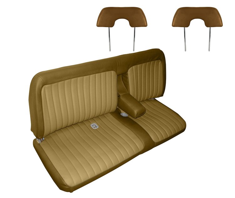 Front Bench Seat Upholstery for 1988-1995 Chevrolet/GMC Standard Cab Truck [Center Arm Rest/Headrest, Camel/Sandstone]