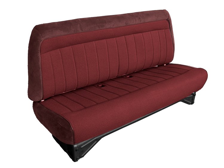 Front Bench Seat Upholstery for 1988-1996 Chevrolet/GMC Standard Cab Truck [No Headrest, Garnet/Burgundy]