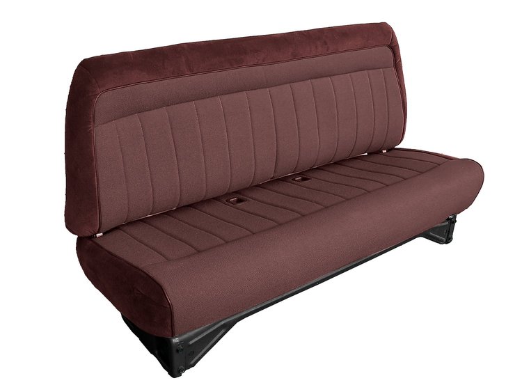 Front Bench Seat Upholstery for 1988-1996 Chevrolet/GMC Standard Cab Truck [No Headrest, Currant/Burgundy]