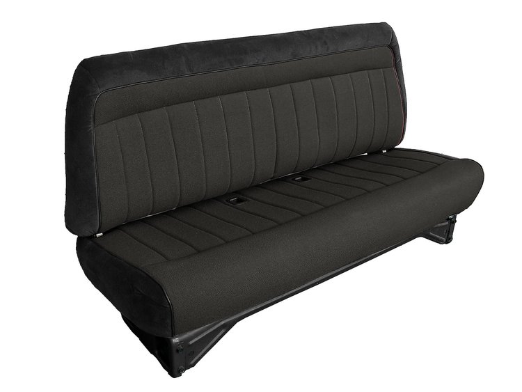 Front Bench Seat Upholstery for 1988-1996 Chevrolet/GMC Standard Cab Truck [No Headrest, Ebony/Black]