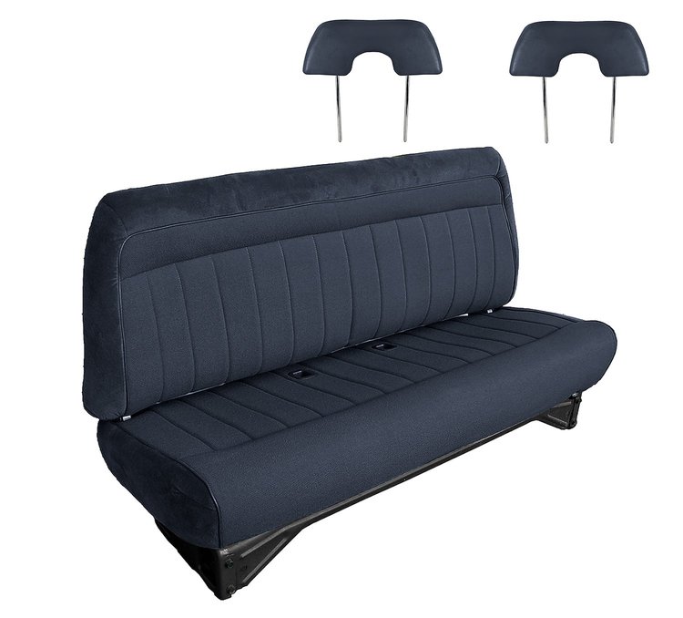 Front Bench Seat Upholstery for 1988-1996 Chevrolet/GMC Standard Cab Truck [With Headrest, Navy Blue]