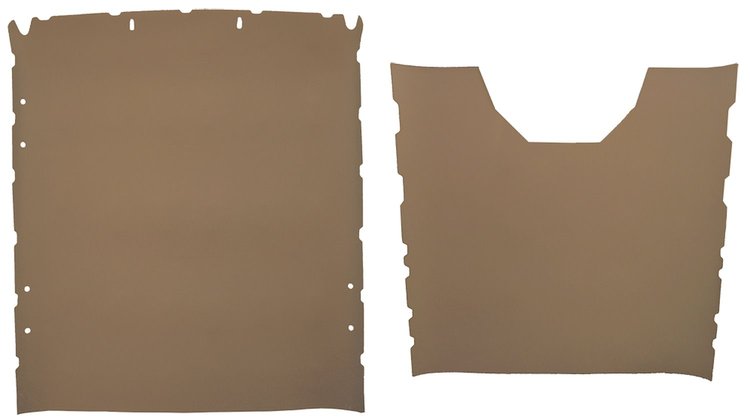 Front and Rear ABS Plastic Headliners for 1973-1991 Chevrolet/GMC Suburban [Foambacked Cloth, Saddle]